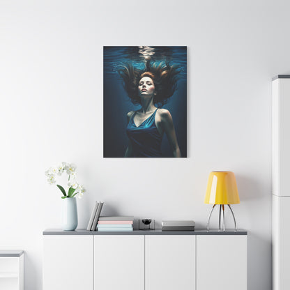 Submerged Serenity Blue Figure Wall Art & Canvas Prints