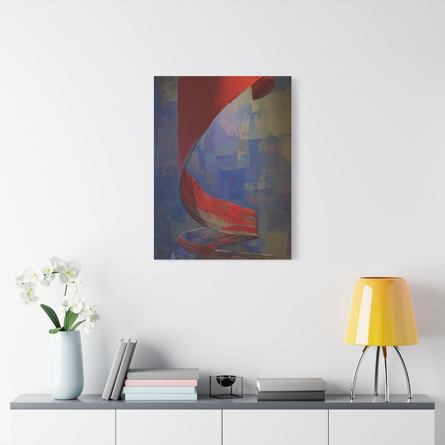 Sculptural Ribbon Motion Abstract Wall Art & Canvas Print