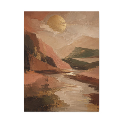 Abstract Earth Landscape Gold Horizon Wall Art & Canvas Print