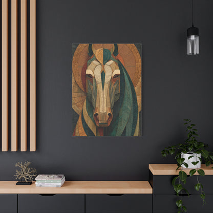 Geometric Equestrian Mosaic Portrait Wall Art & Canvas Print