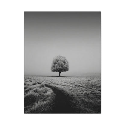 Lone Tree Winter Field Wall Art & Canvas Print