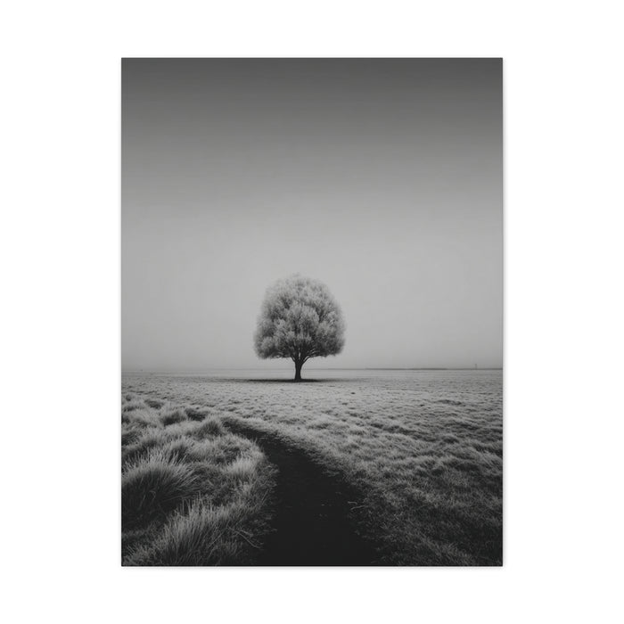Lone Tree Winter Field Wall Art & Canvas Print