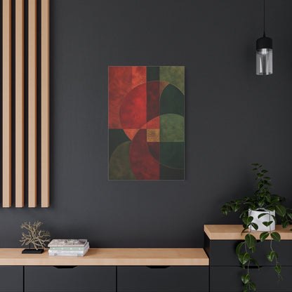 Red and Emerald Geometric Abstract Wall Art & Canvas Print