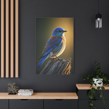 Mountain Bluebird Perched Portrait Wall Art & Canvas Prints