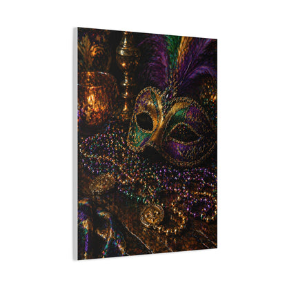 Mardi Gras Mask & Beads Still Life Wall Art & Canvas Print