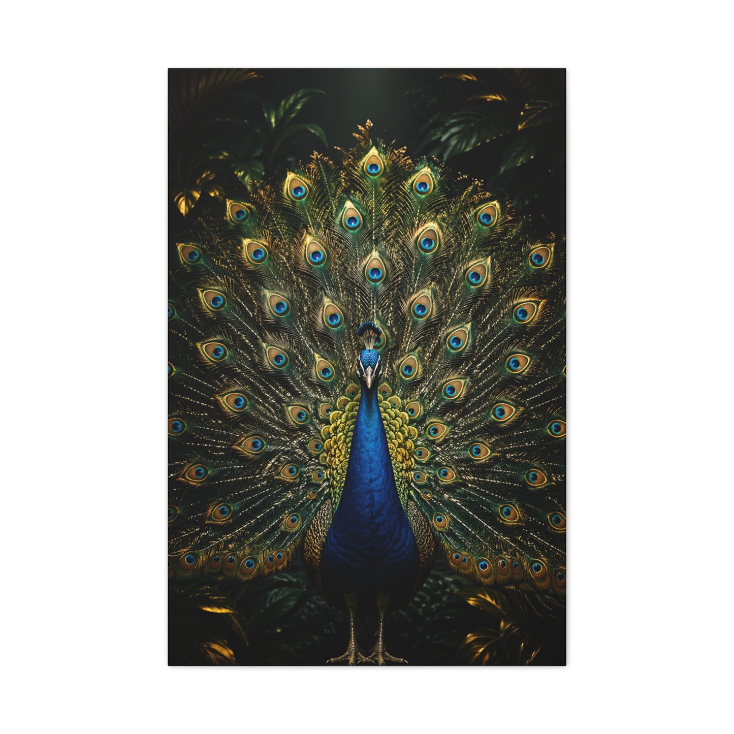 Opulent Jungle Peacock Display Wall Art & Canvas Print