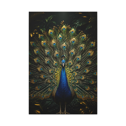 Opulent Jungle Peacock Display Wall Art & Canvas Print
