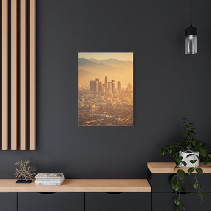 Los Angeles Golden Sunrise Skyline Wall Art & Canvas Print