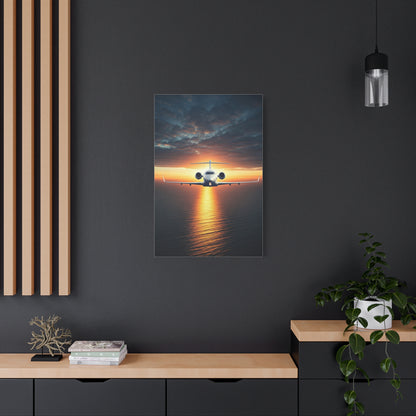 Sunset Horizon Aircraft Flight Wall Art & Canvas Prints