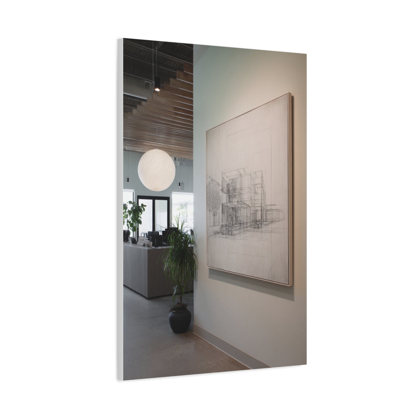 Refined Architectural Linework Artwork Wall Art & Canvas Print