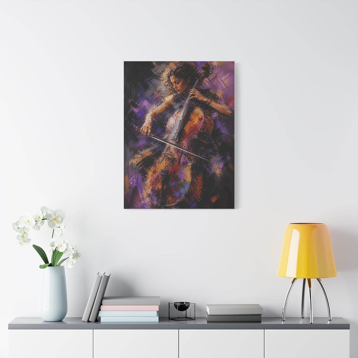 Abstract Cellist Motion Painting Wall Art & Canvas Print