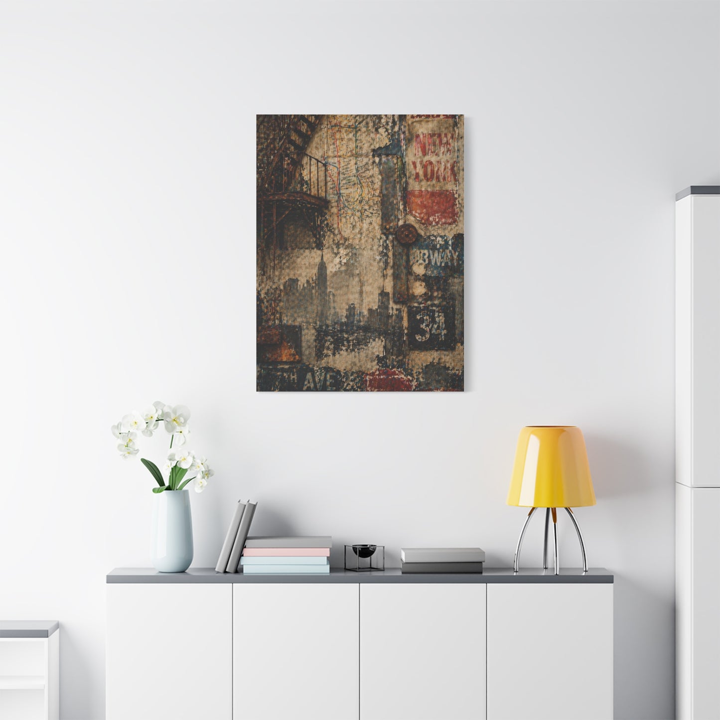 Urban Vintage Collage Skyline Wall Art & Canvas Print