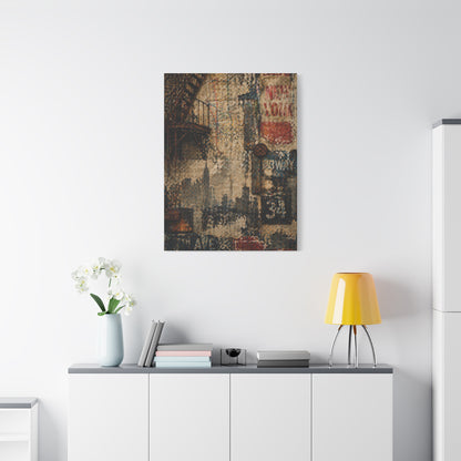 Urban Vintage Collage Skyline Wall Art & Canvas Print