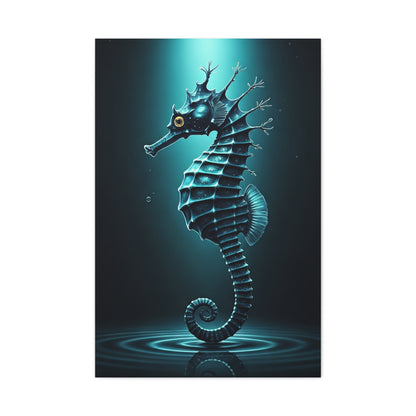 Seahorse in the Deep Blue Ocean Wall Art & Canvas Prints