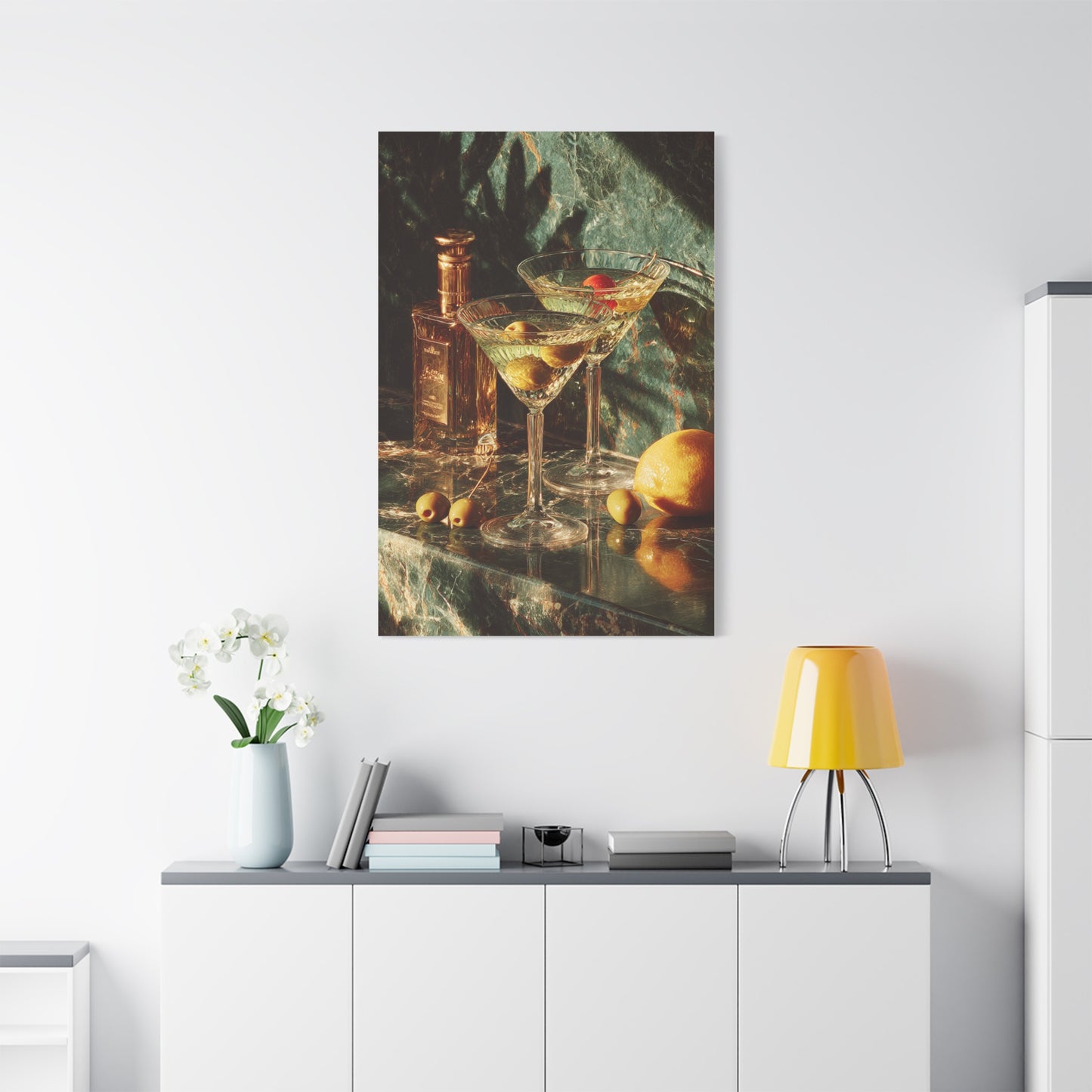 Dirty Martini Cocktail Still Life Wall Art & Canvas Print