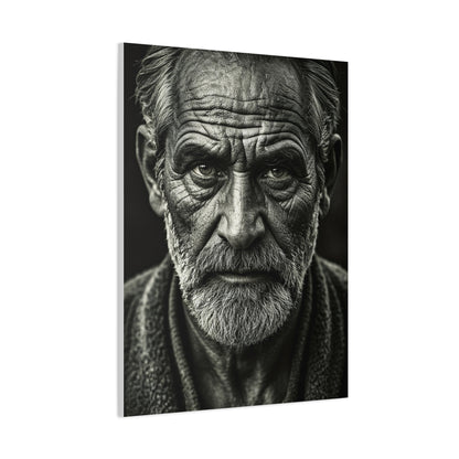 Lines of Time Black & White Elder Portrait Wall Art & Canvas Prints