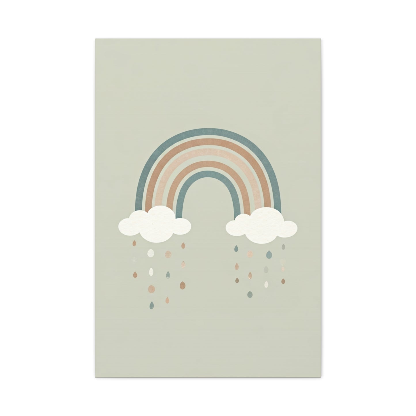 Pastel Rainbow & Clouds Nursery Wall Art & Canvas Print