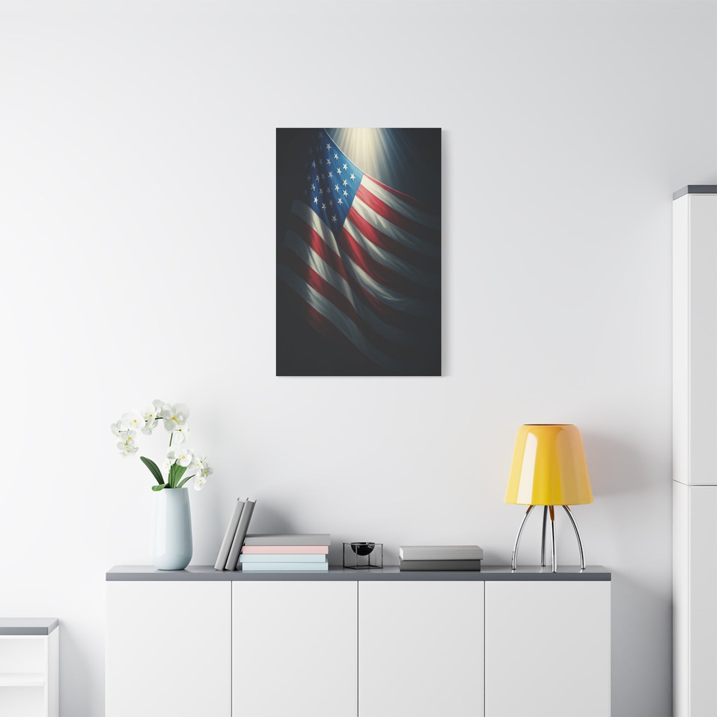 Spotlight American Flag Honor Wall Art & Canvas Prints