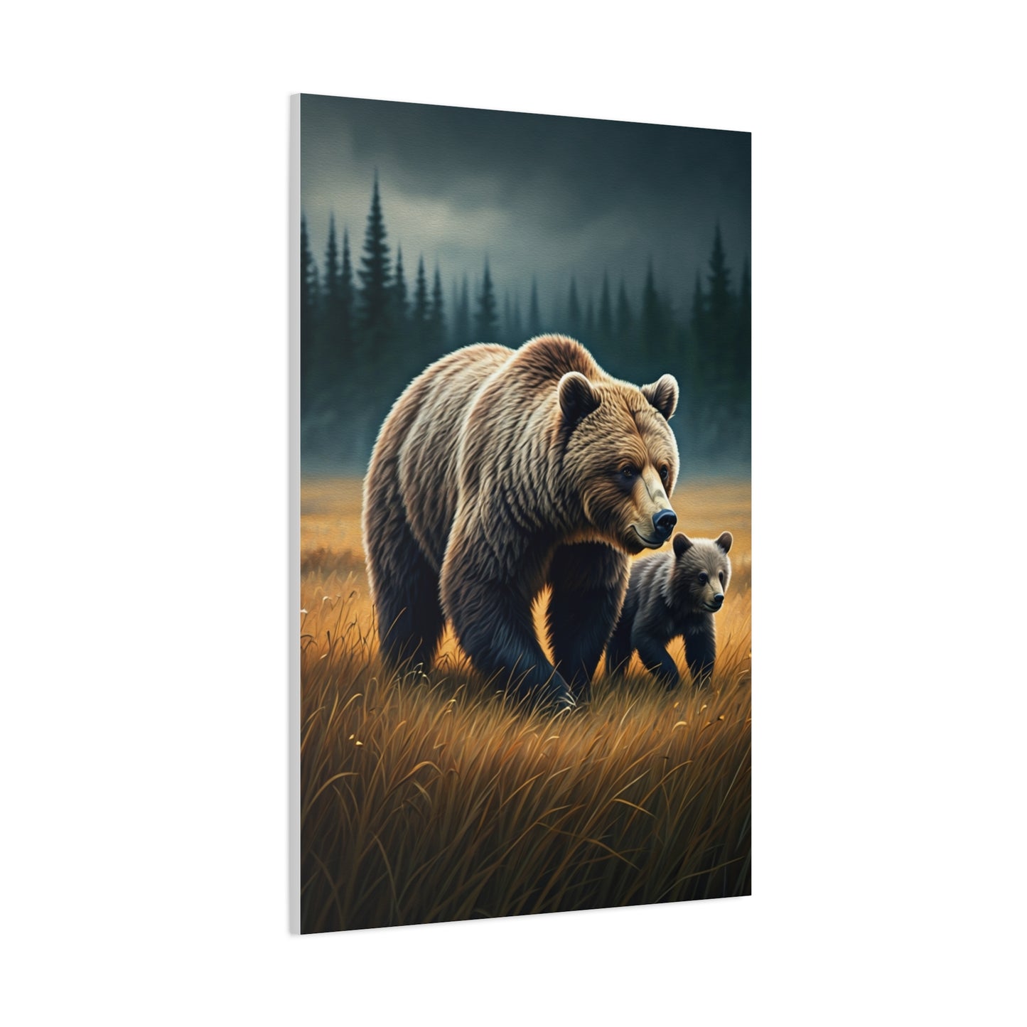 Mother and Cub Golden Meadow Wall Art & Canvas Prints