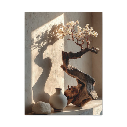 Sculptural Driftwood Bonsai Wall Art & Canvas Print