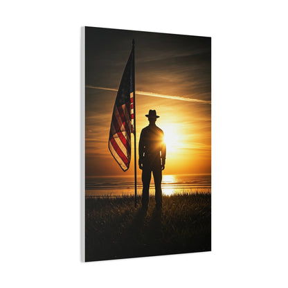 Sunset Veteran Tribute Flag Wall Art & Canvas Prints