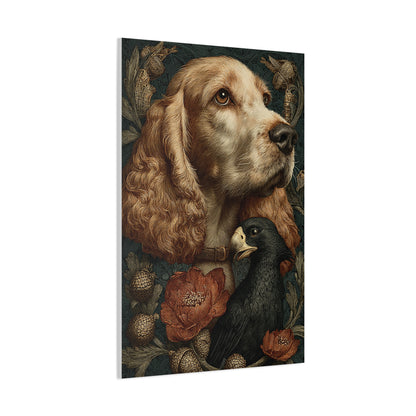 English Cocker Spaniel Botanical Heritage Portrait Wall Art & Canvas Print