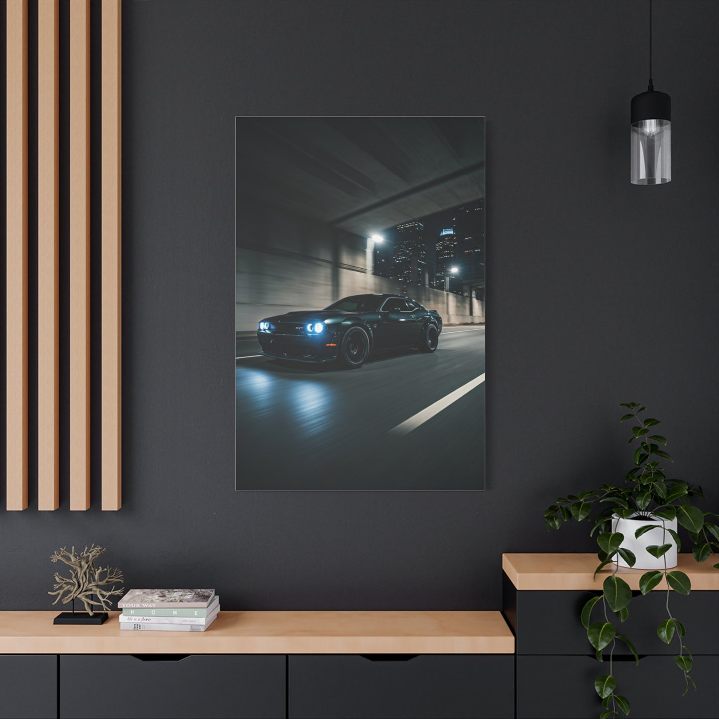 Dodge Challenger SRT Night Tunnel Motion Wall Art & Canvas Prints