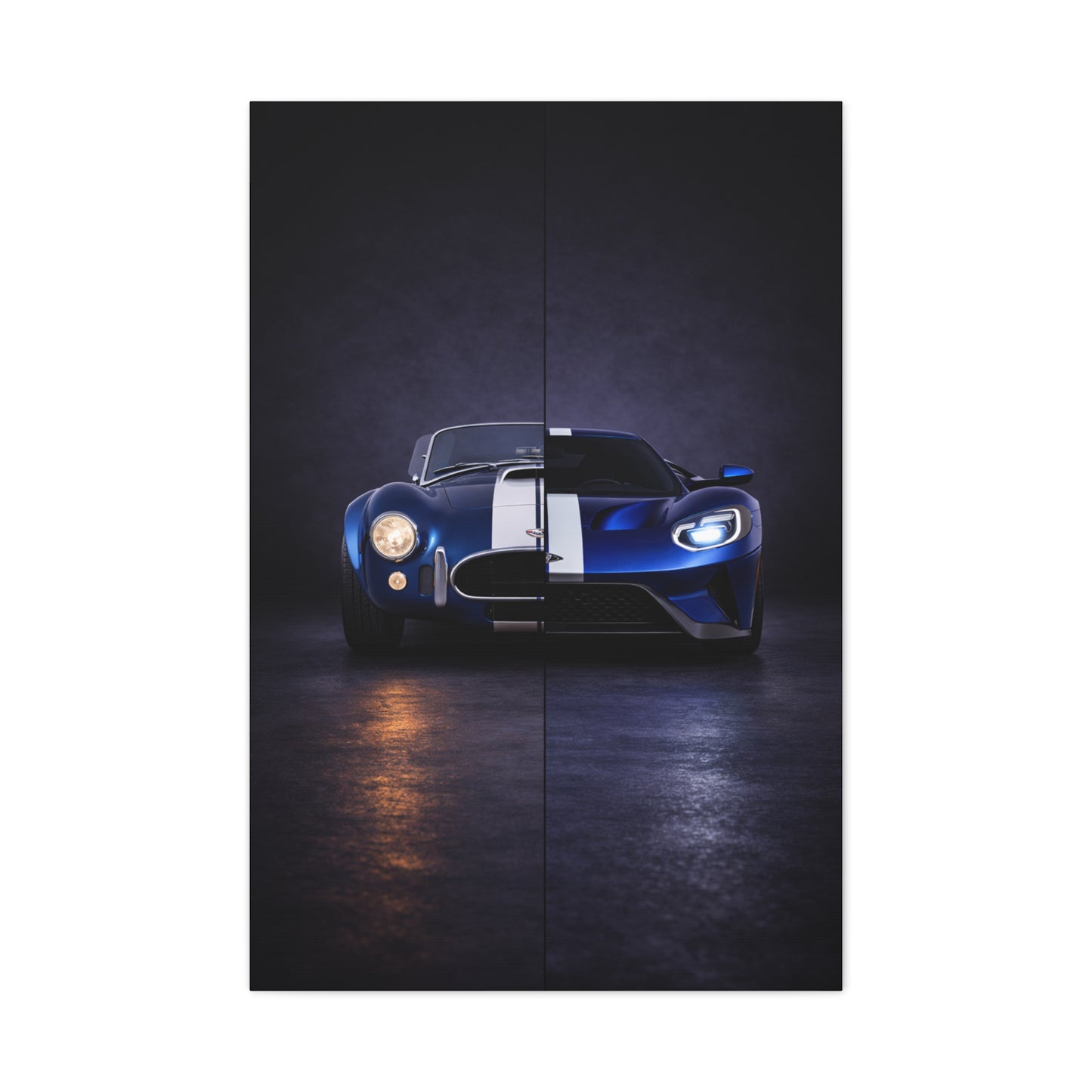Shelby Cobra vs Ford GT Split Heritage and Modern Wall Art & Canvas Prints