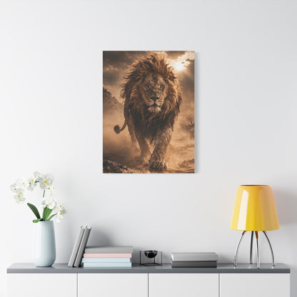 Charging Lion Dust Storm Power Wall Art & Canvas Print