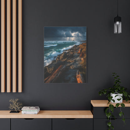 Storm Coast Driftwood Shoreline Wall Art & Canvas Print