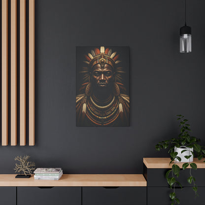 Crowned Tribal King Portrait Wall Art & Canvas Prints