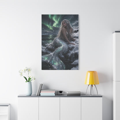 Arctic Aurora Mermaid Fantasy Wall Art & Canvas Print