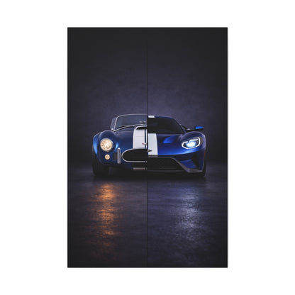 Shelby Cobra vs Ford GT Split Heritage and Modern Wall Art & Canvas Prints