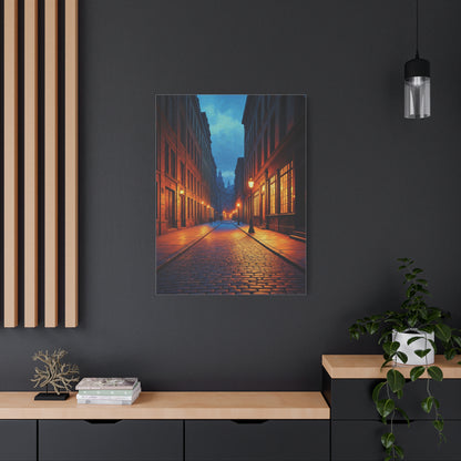 Twilight Cobblestone Street Wall Art & Canvas Prints