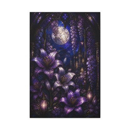 Stained Glass Violet Cathedral Garden Wall Art & Canvas Print