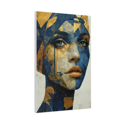 Geometric Gold Mask Portrait Wall Art & Canvas Print