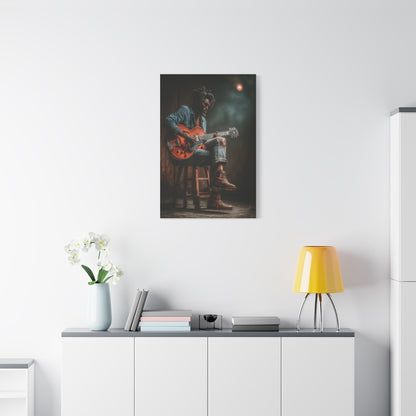 Acoustic Blues Session Portrait Wall Art & Canvas Print