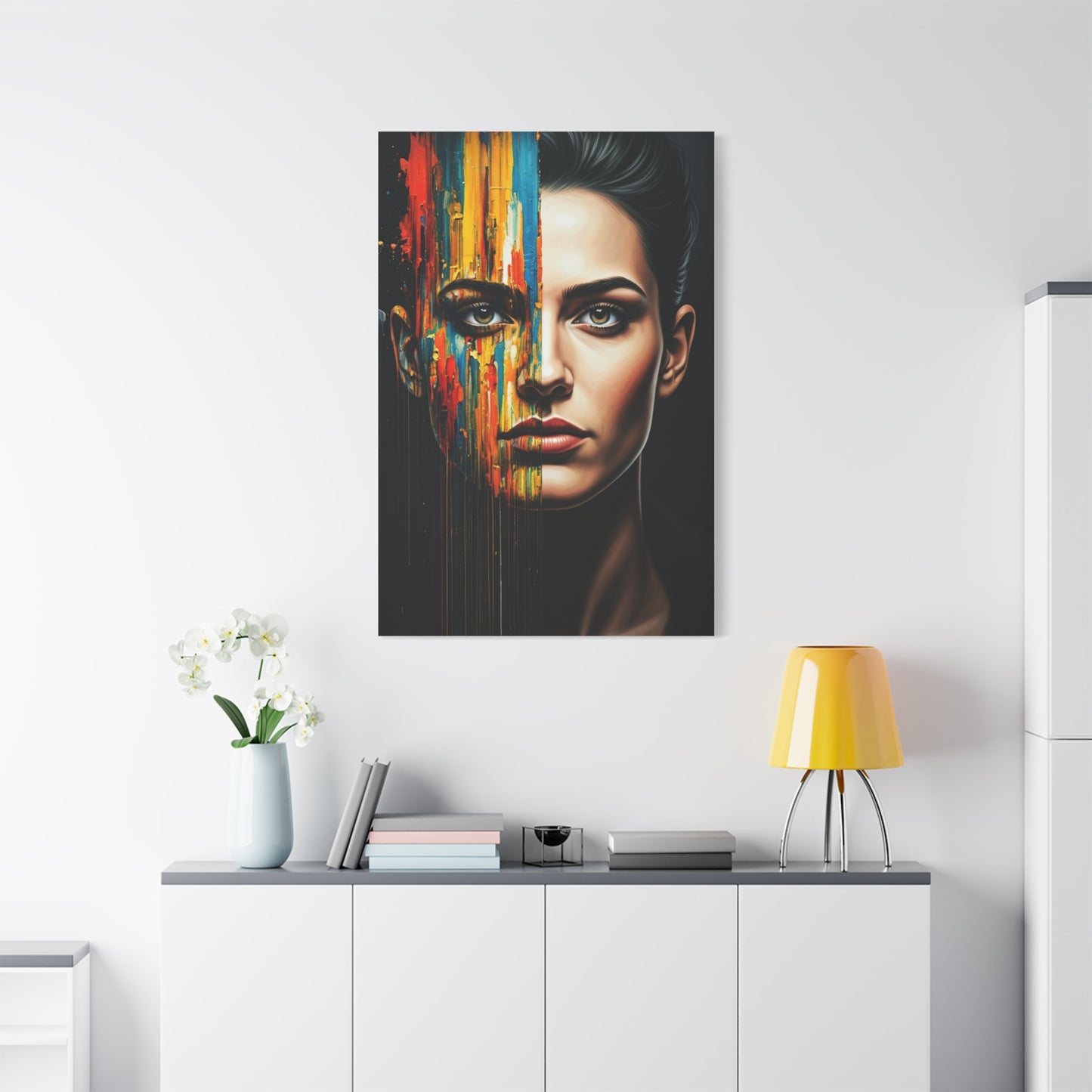 Split Spectrum Portrait Wall Art & Canvas Print