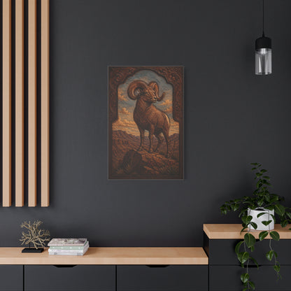 Hand Tooled Bighorn Sheep Southwest Wall Art & Canvas Print