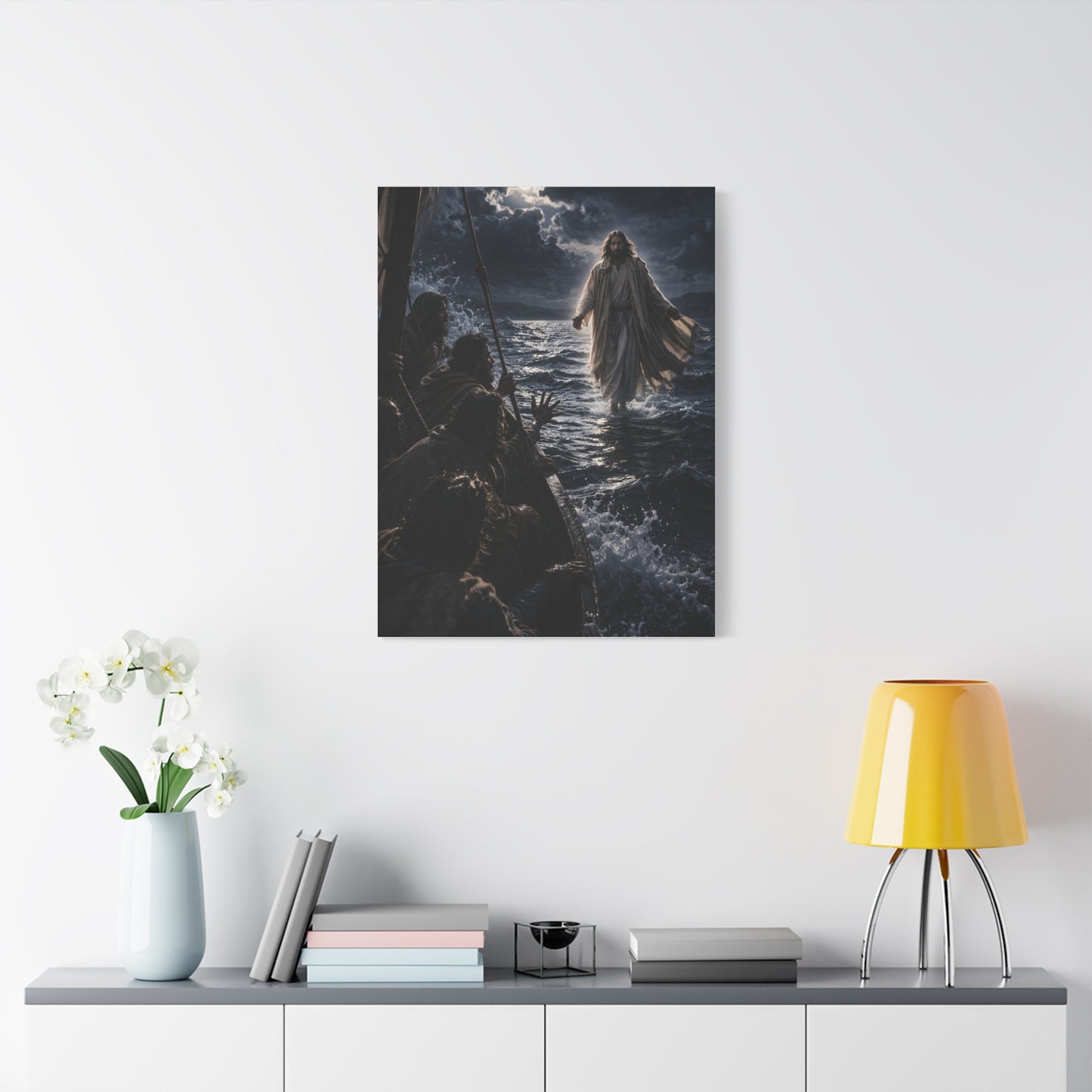Jesus Walking on Water Night Miracle Wall Art & Canvas Print