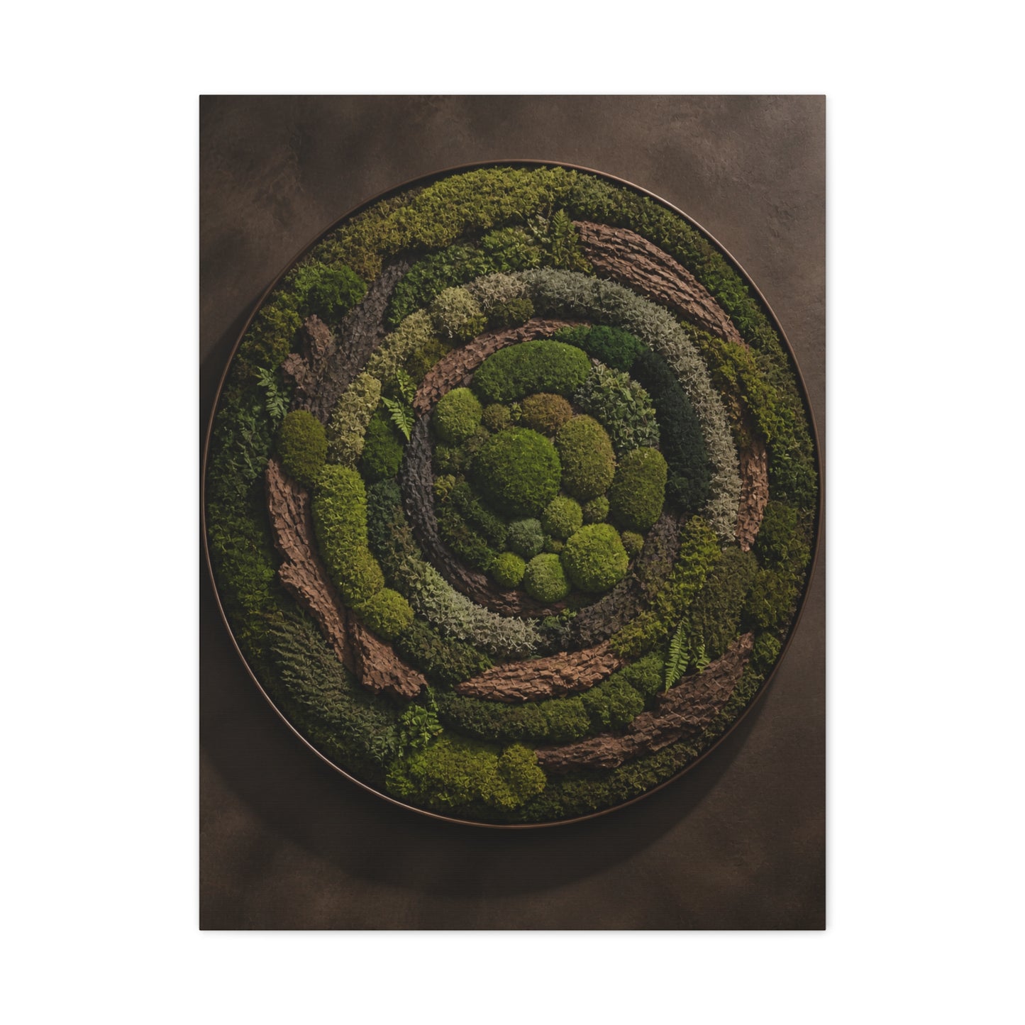 Circular Preserved Moss Relief Wall Art & Canvas Print