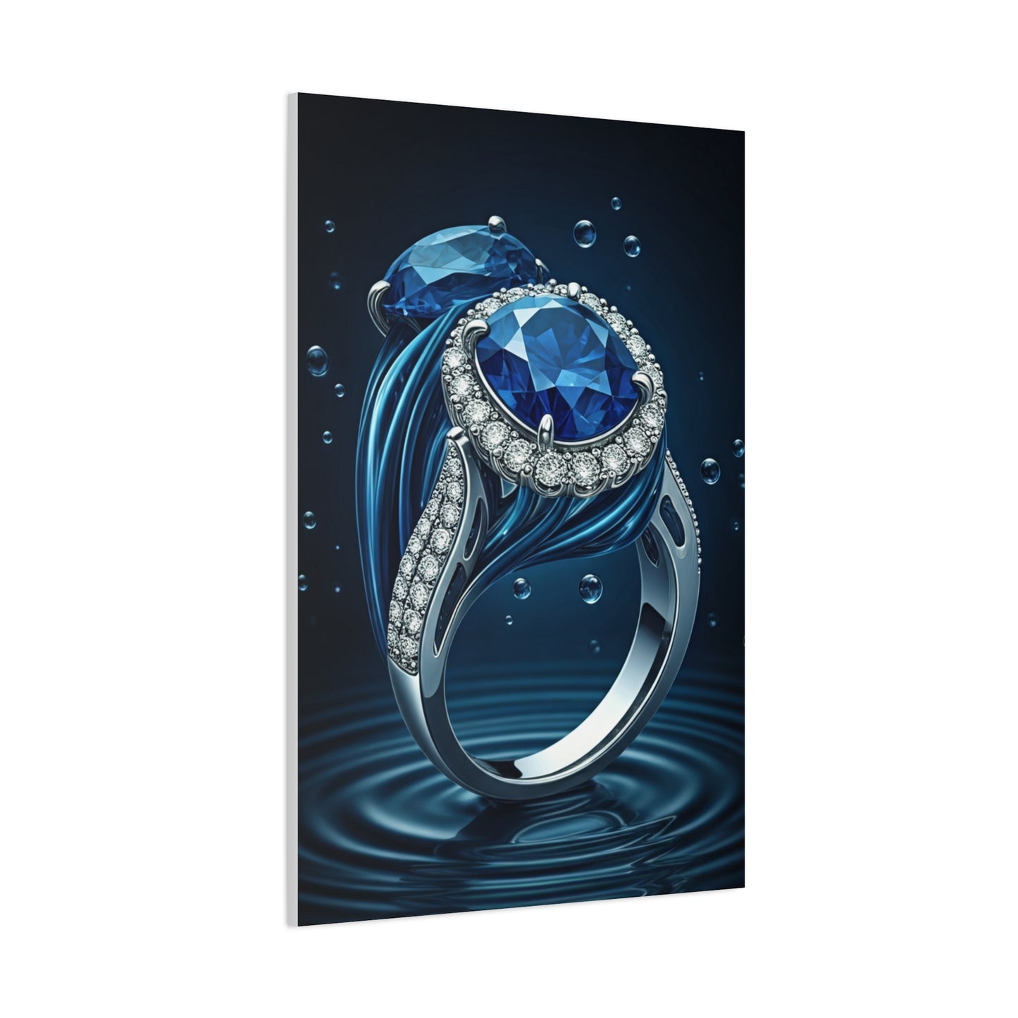Blue Sapphire Ring in Deep Water Wall Art & Canvas Prints