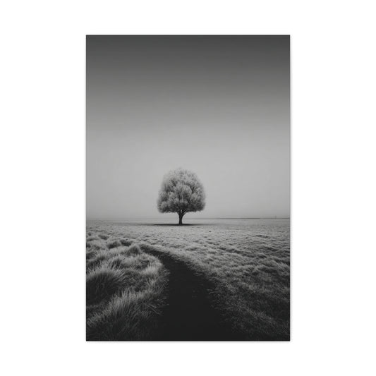 Lone Tree Winter Field Wall Art & Canvas Print