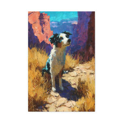 Australian Shepherd Desert Canyon Wall Art & Canvas Print