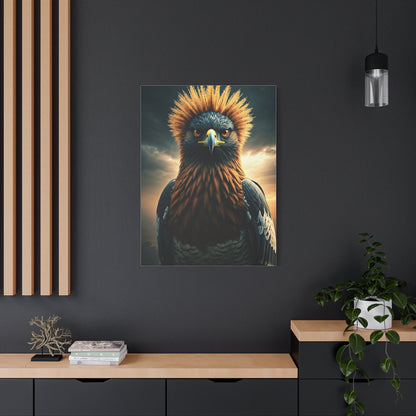 Regal Crowned Raptor Portrait Wall Art & Canvas Prints