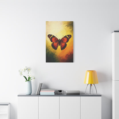 Radiant Sunset Butterfly Portrait Wall Art & Canvas Prints