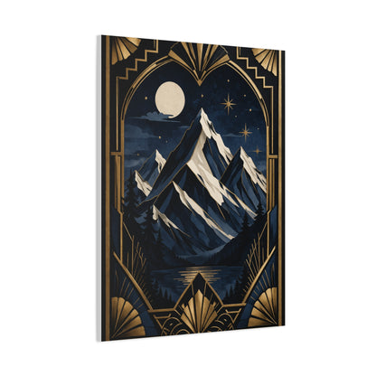 Art Deco Alpine Night Skyline Wall Art & Canvas Print