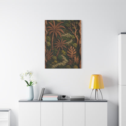 Biophilic Tropical Wood Relief Landscape Tropical Wall Art & Canvas Print