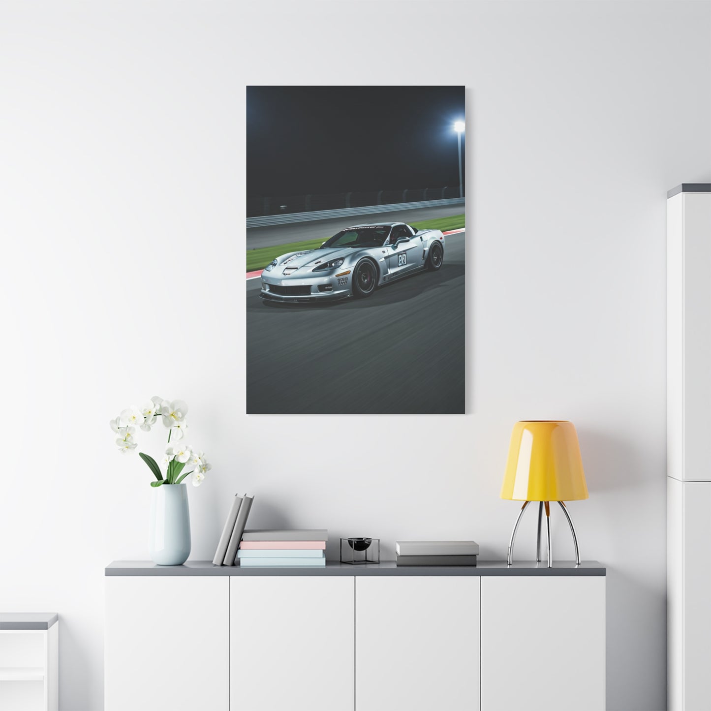 2013 Chevrolet Corvette C6 Z06 Night Race Scene Wall Art & Canvas Prints