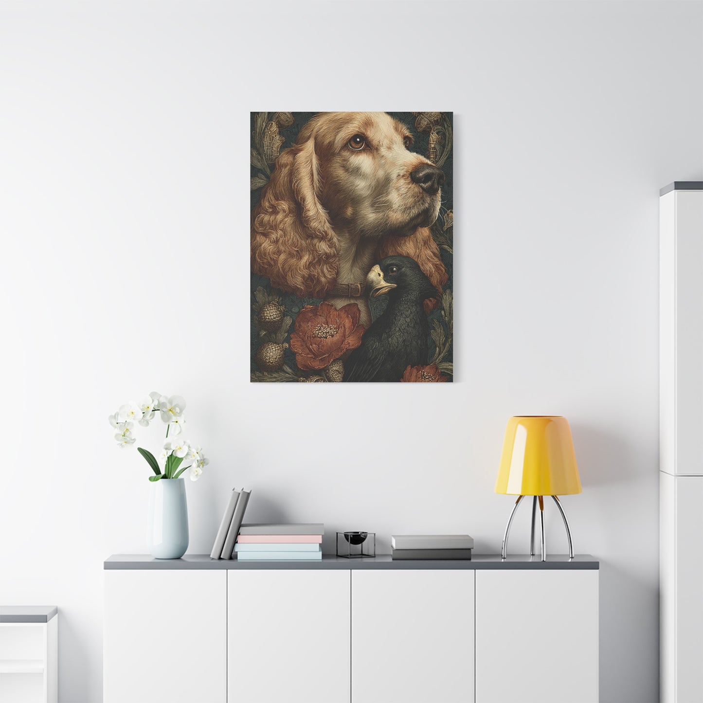 English Cocker Spaniel Botanical Heritage Portrait Wall Art & Canvas Print